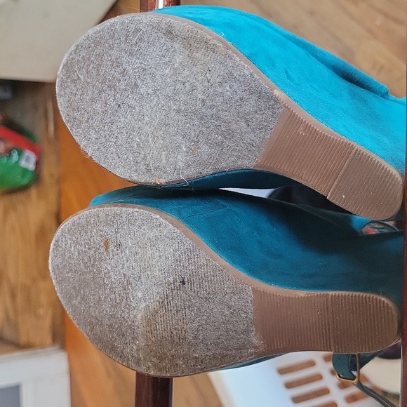 RUE 21 ECT! 5/6  Turquoise WOMENS HIGH HEEL PLATFORM OPEN TOE - Picture 6 of 6